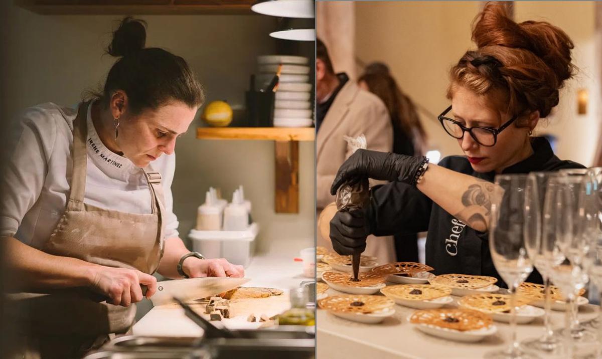 La chef Irene Martínez, al frente del restaurante Nus, y la pastelera Ariadna Salvador, dueña de Ninumá