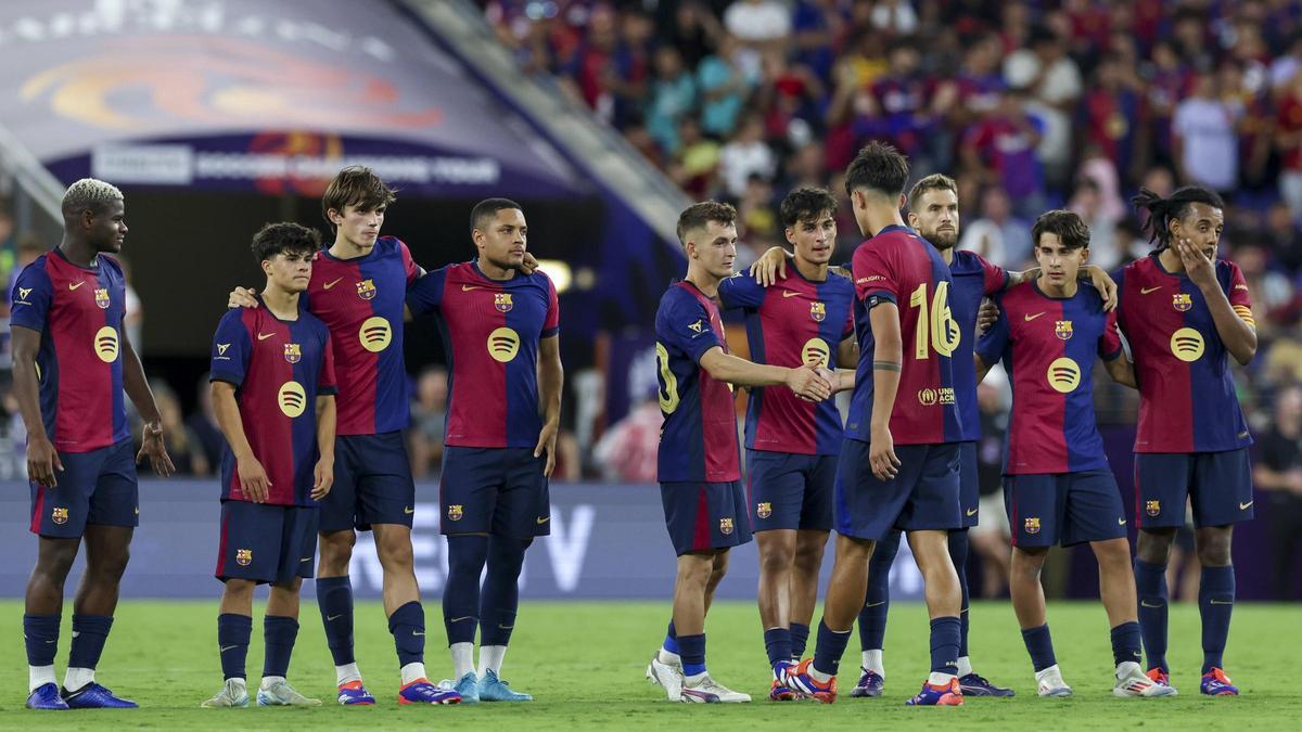 Los jugadores que afrontaron la tanda de penaltis ante el Milan en Baltimore.