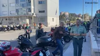 Alfonso Rueda, un motero más en la ruta solidaria de la Guardia Civil de Pontevedra