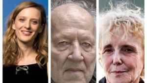 Los directores de cine Mia Hansen-Love, Werner Herzog y Claire Denis.