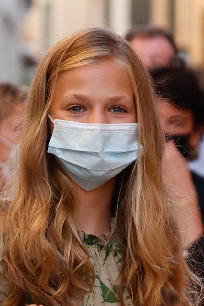 La princesa Leonor con mascarilla en Mallorca