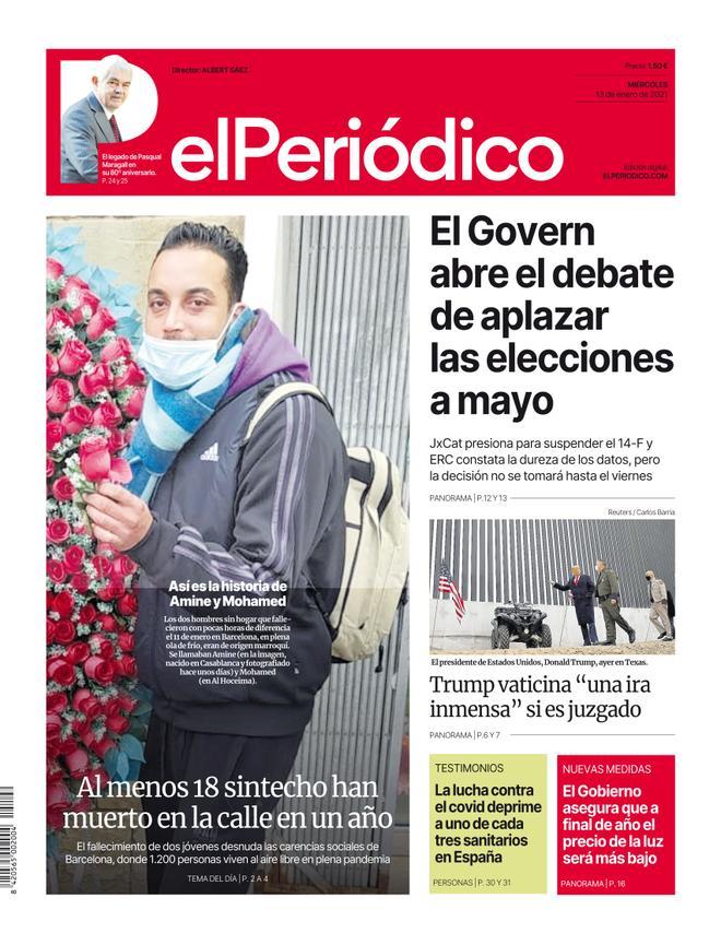 La portada del 13 de gener de 2021