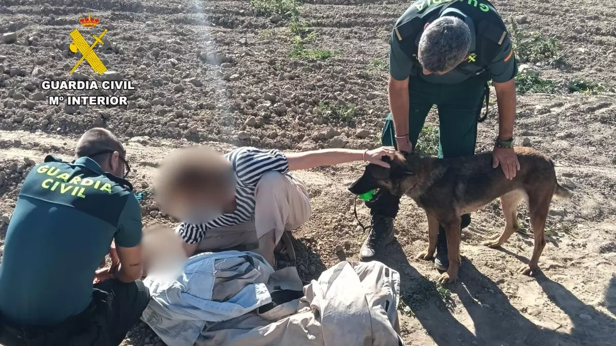 Un perro de la Guardia Civil rescata a un usuario del psiquiátrico de Sádaba que había desaparecido