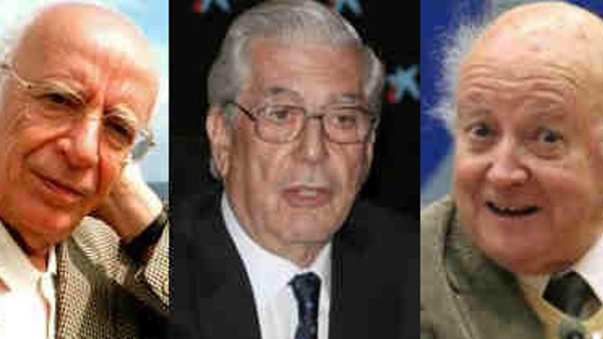 De izquierda a derecha, LLedó, VArgas Llosa y Edwards, en una foto de archivo.