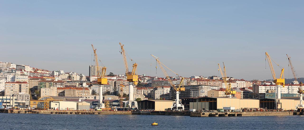 Vista del astillero Hijos de J. Barreras en Beiramar (Vigo)