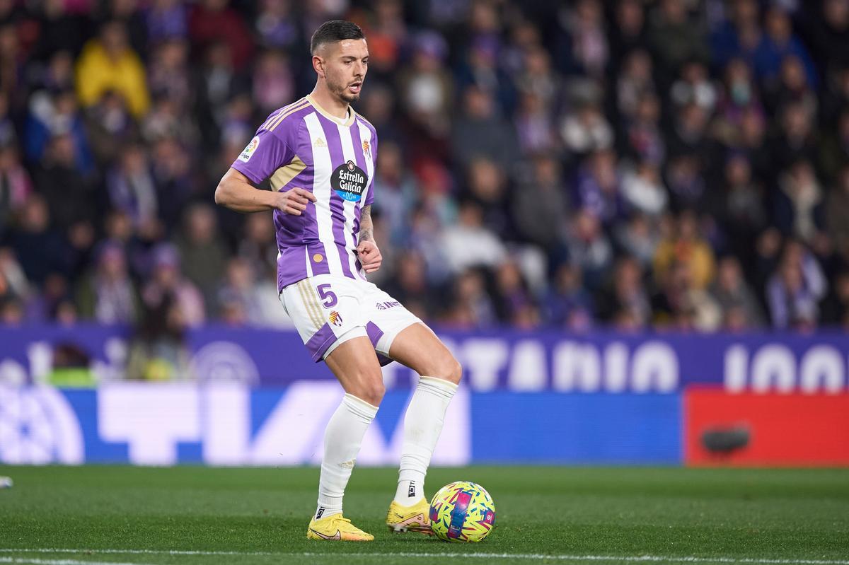 Javi Sánchez, en un partido con el Real Valladolid.