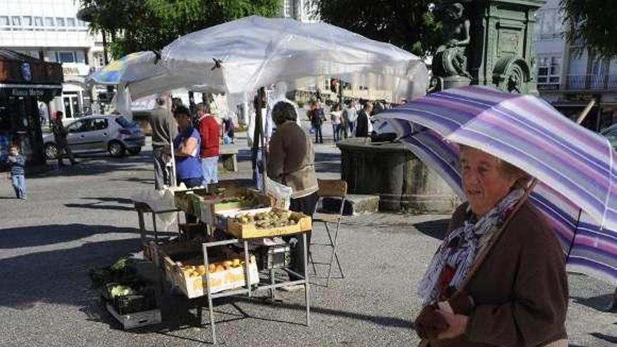 Feira de produtos da terra, na praza betanceira do Campo. / c. pardellas