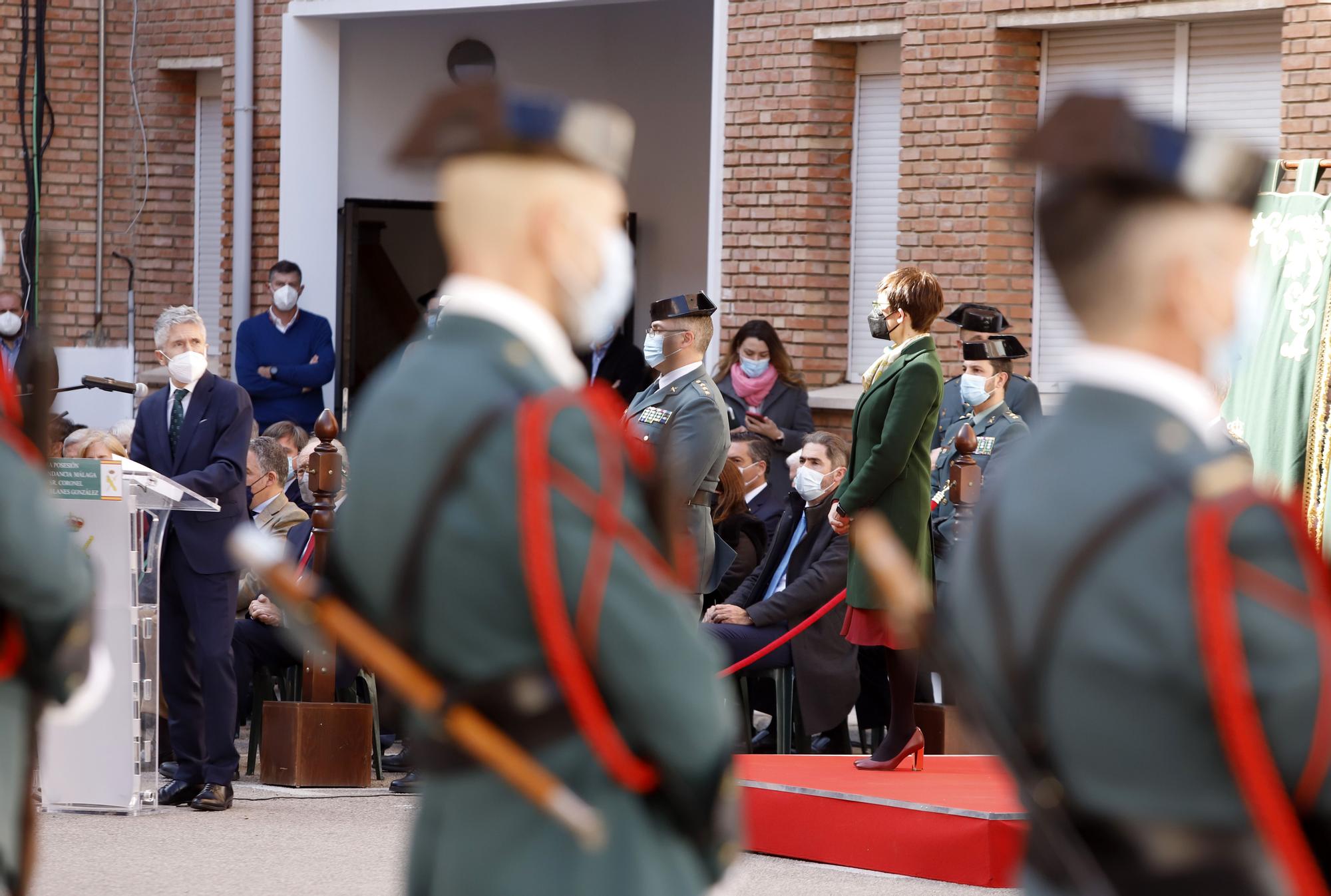 Toma de posesión del coronel Roberto Blanes de la Comandancia de la Guardia Civil de Málaga