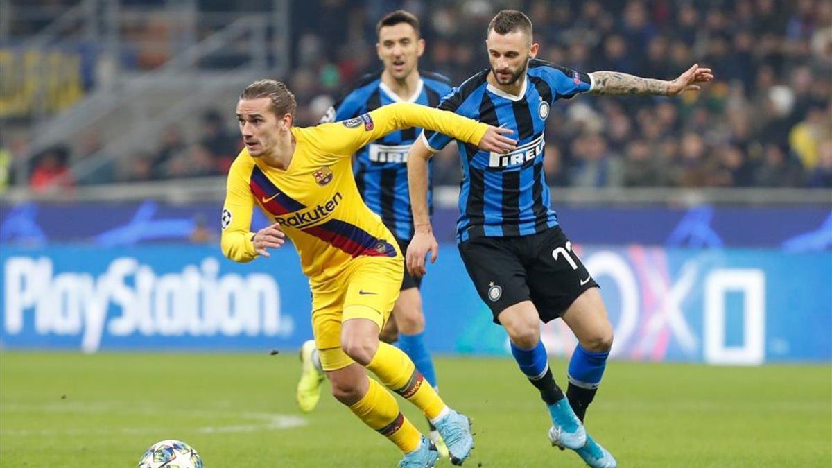 Griezmann, en un lance del partido frente al Inter