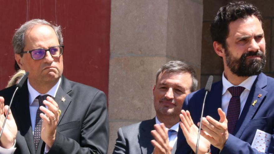 El president del Govern, Quim Torra, i el president del Parlament, Roger Torrent.