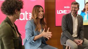 Anna Joven, Núria Marín y Cristian Trepat, en la presentación de Love Cost.