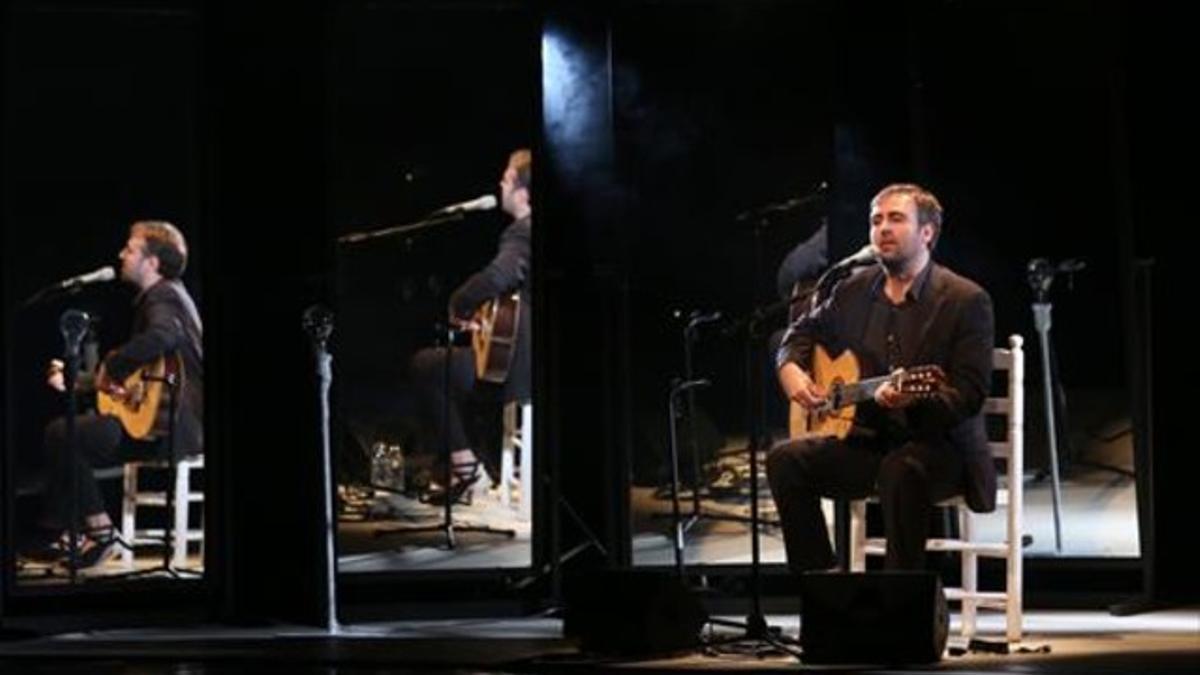 Roger Mas, la noche del viernes, en el teatro Kursaal de Manresa.