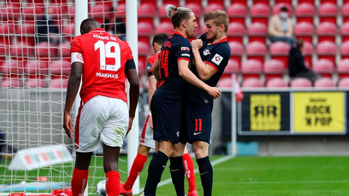 Manita del Leipzig al Mainz 05 con un hat-trick de Werner