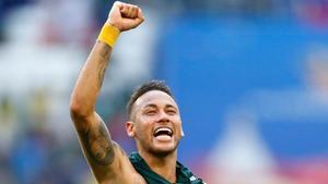 Neymar, feliz tras la victoria ante México.