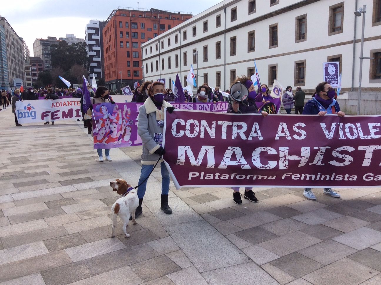 Manifestación convocada por el colectivo feminista Galegas 8M en A Coruña