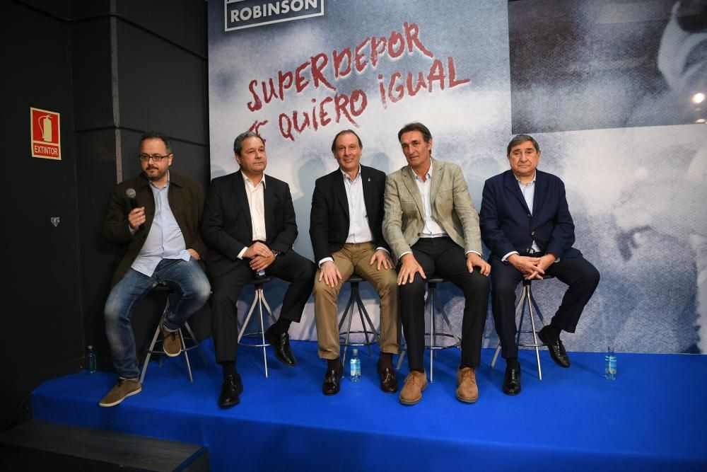 El presidente del Deportivo, Tino Fernández, y el expresidente Augusto César Lendoiro, entre los invitados al preestreno del reportaje 'Informe Robinson: Superdépor, te quiero igual'.