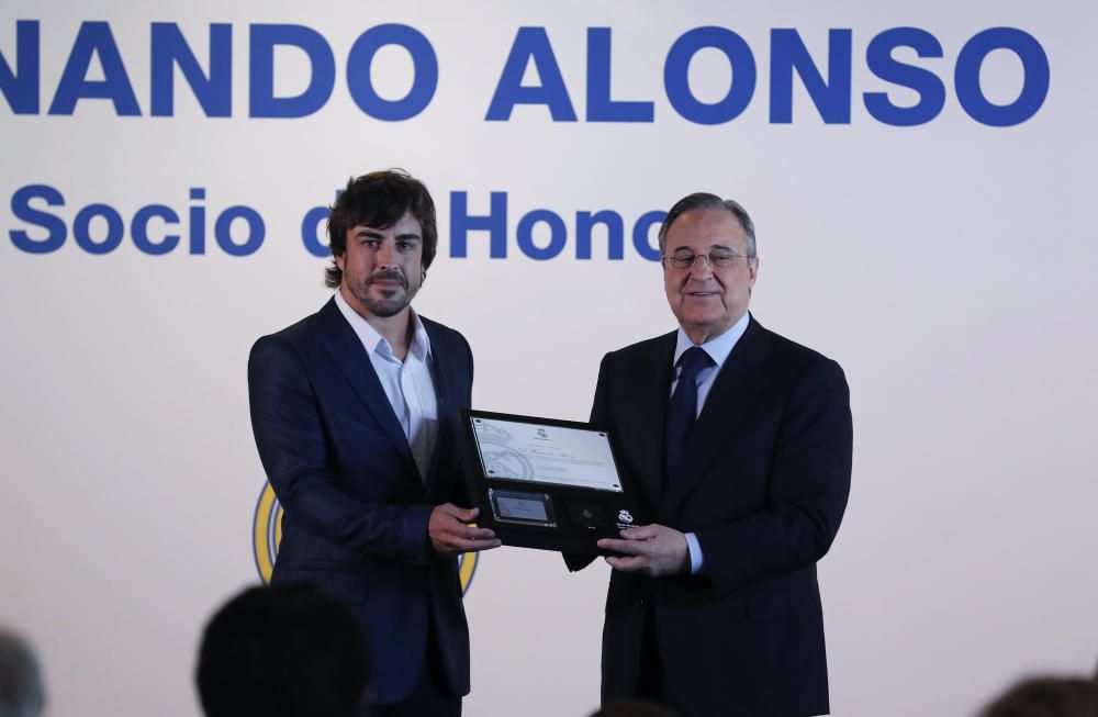 Fernando Alonso, socio de honor del Real Madrid