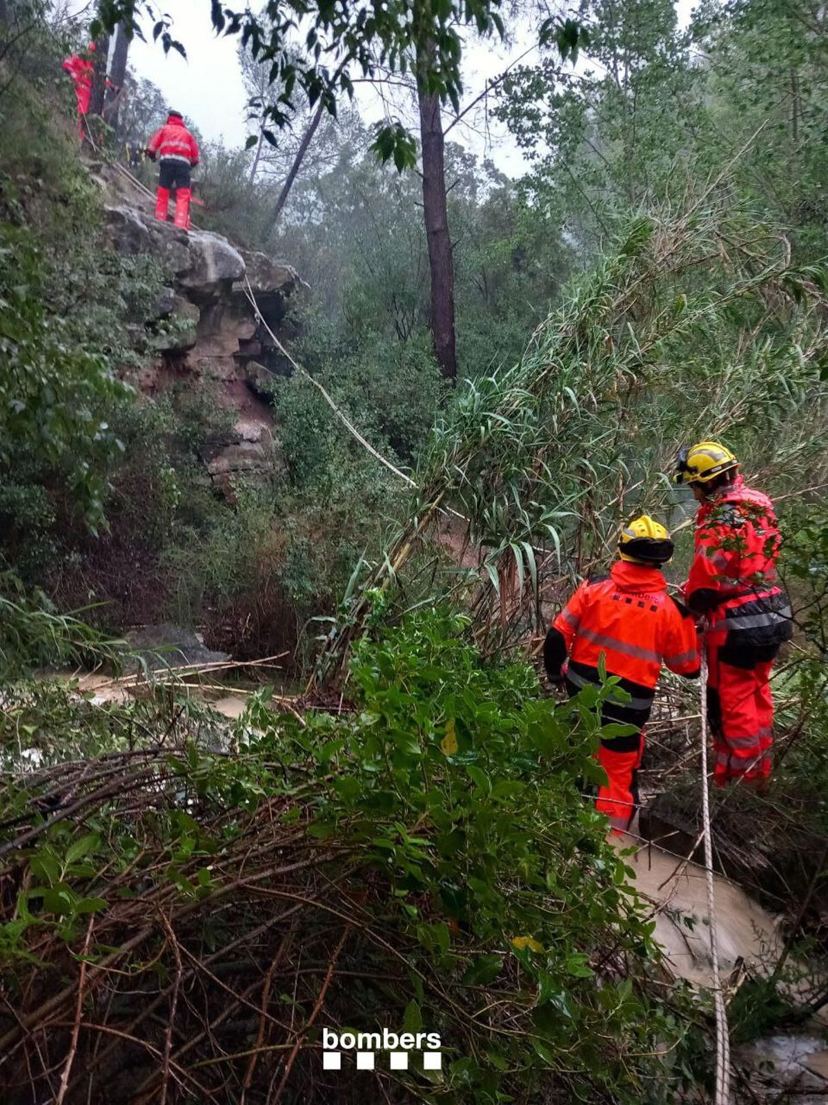 El rescat dels Bombers a la riera de Marganell