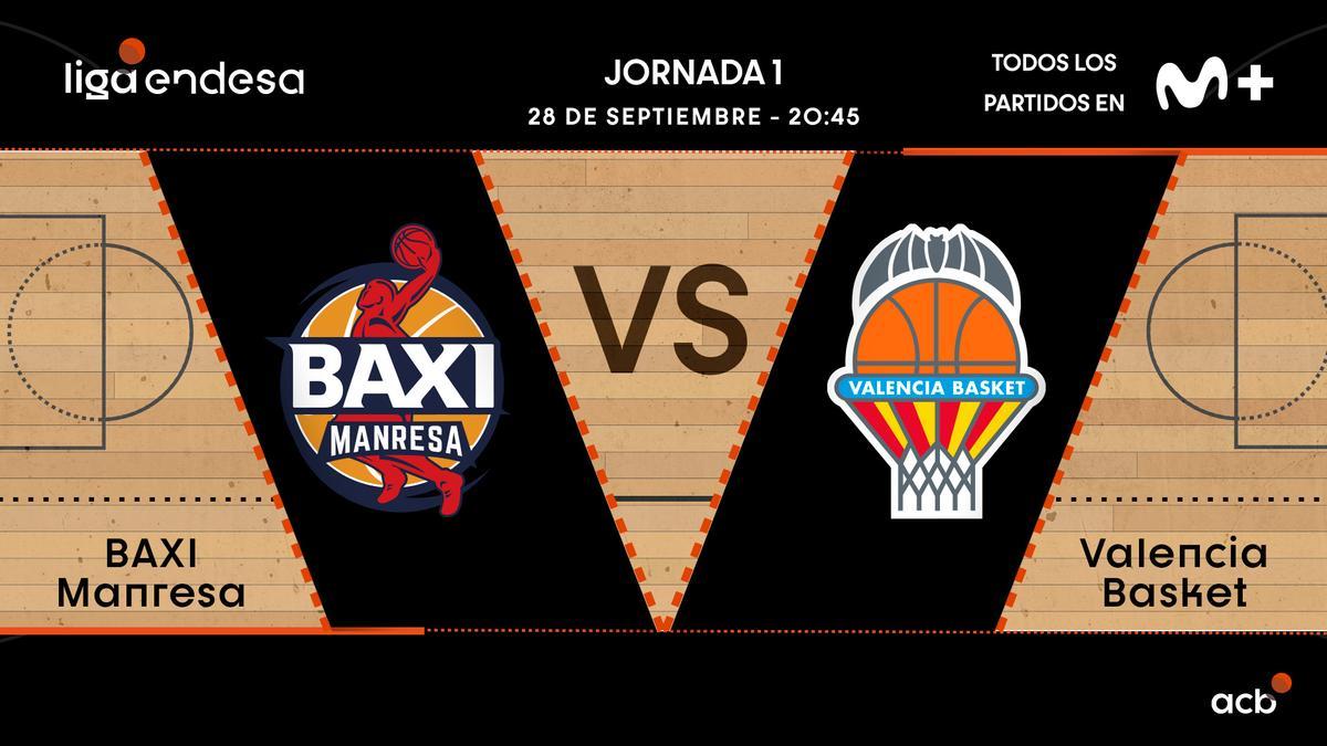 El BAXI Manresa y el Valencia Basket, emparejado en la jornada 1 de la Liga