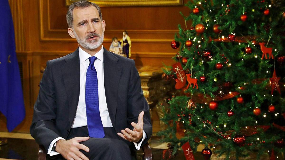 Felip VI, durant el seu tradicional discurs de la nit de Nadal.