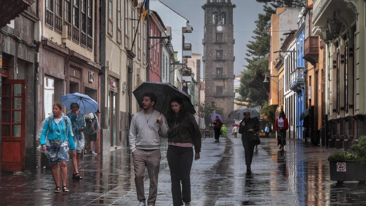 Imagen de archivo de la borrasca Claudia en La Laguna, Tenerife.