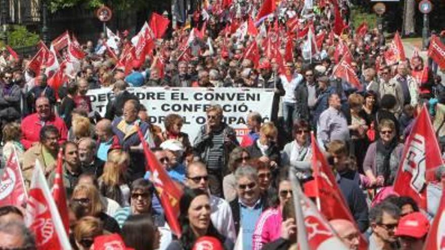 Imagen de archivo de una movilización sindical en Alcoy.