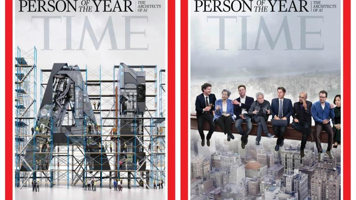 Portada de la revista 'Time' con los magnates de la IA reconocidos como "persona del año" de 2025.