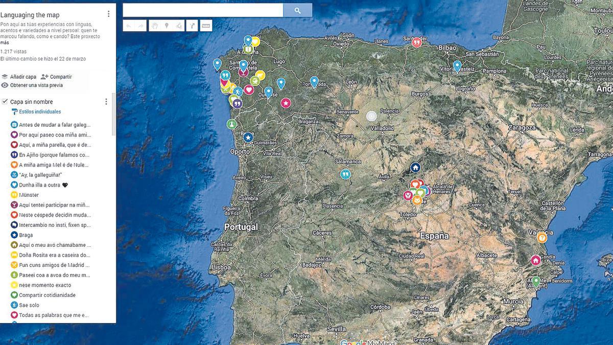 No mapa amósanse as experiencias co galego de xente de todo o mundo