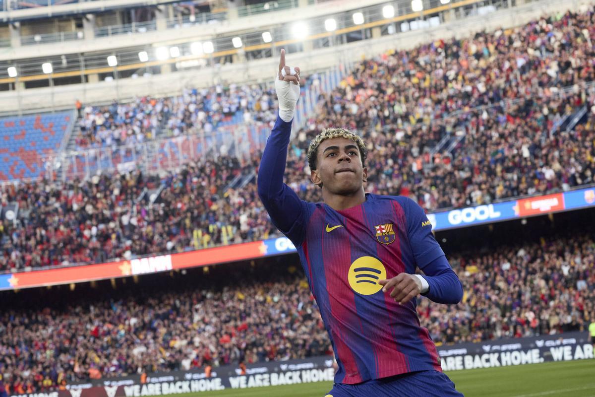 Lamine, en el Spotify Camp Nou