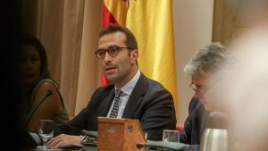 El ministro de Economía, Comercio y Empresa, Carlos Cuerpo, en el Congreso de los Diputados.