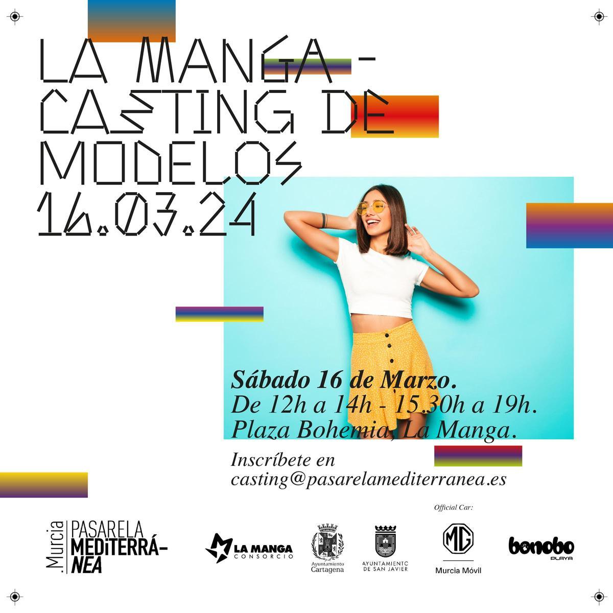 Cartel del casting de modelos en La Manga