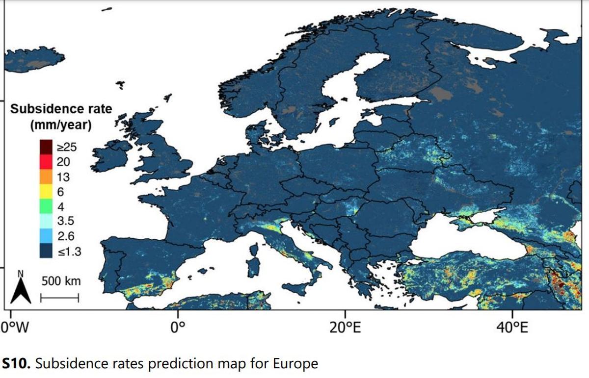 Distribución de las zonas de riesgo en España