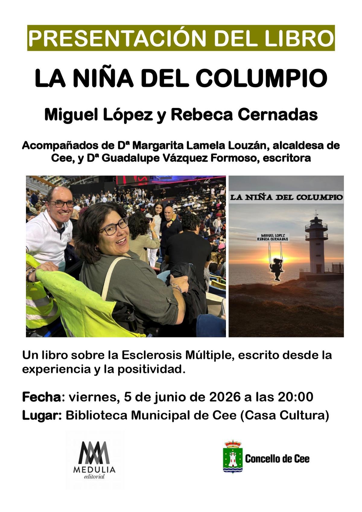 Cartel promocional de la presentación literaria en Cee.