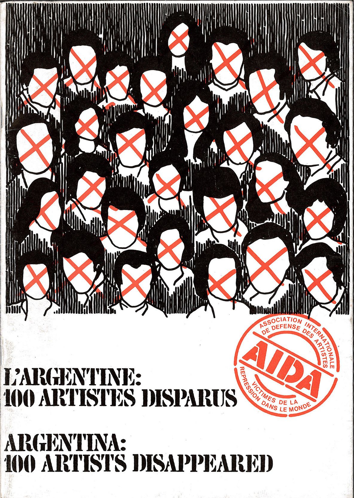Cartel de Caspari de Geus para la campaña “100 artistas argentinos desaparecidos”