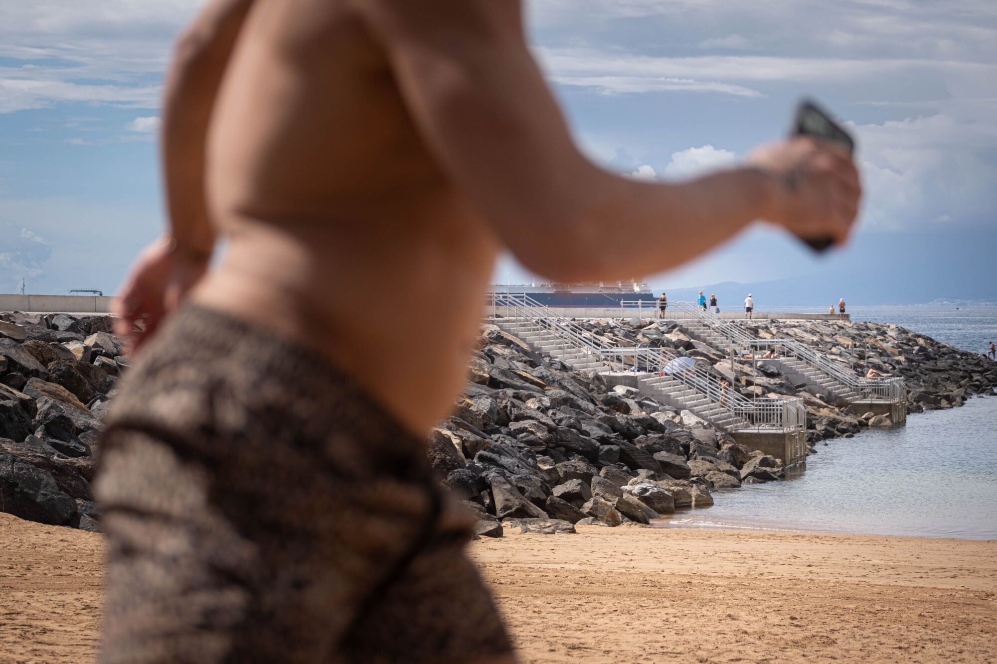Inauguración de la escollera de Las Teresitas