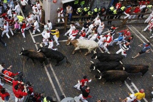 SEGUNDO ENCIERRO CON TOROS DE LA GANADER?A DE DOLORES AGUIRRE YBARRA