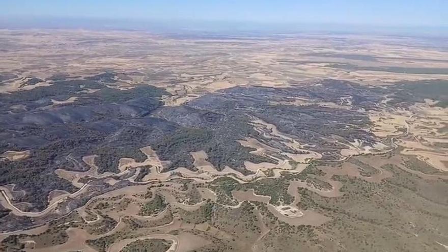 Así evoluciona el incendio forestal de la Sierra de Alcubierre