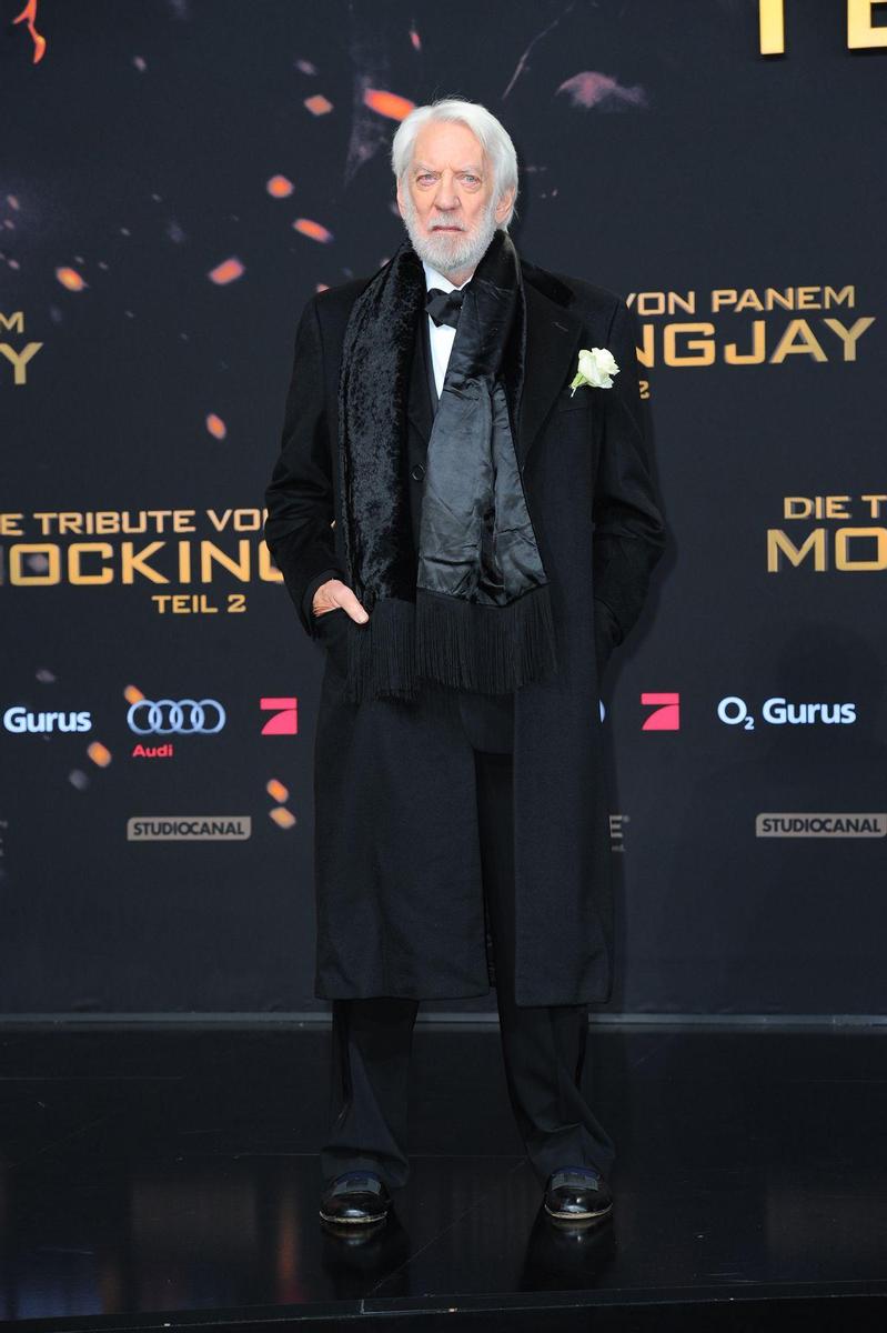 Donald Sutherland en el estreno de 'Los juegos del hambre' en Berlín