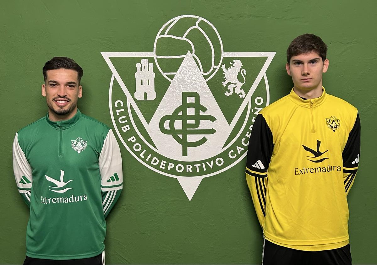 José Alonso y Álex Quevedo, dos de los fichajes invernales del Cacereño.
