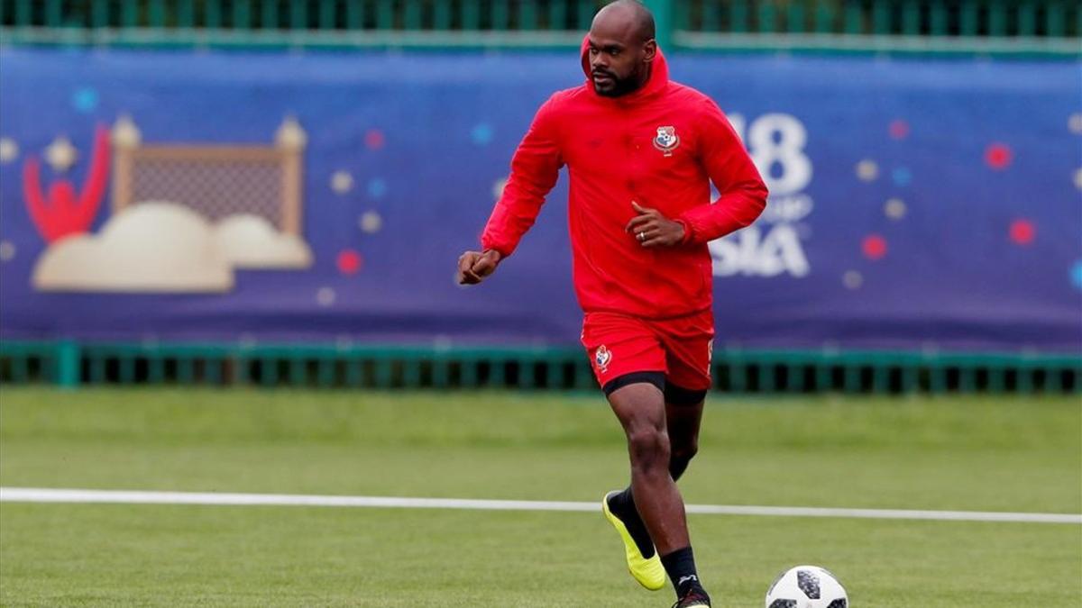 Machado durante un entrenamiento de la selección panameña