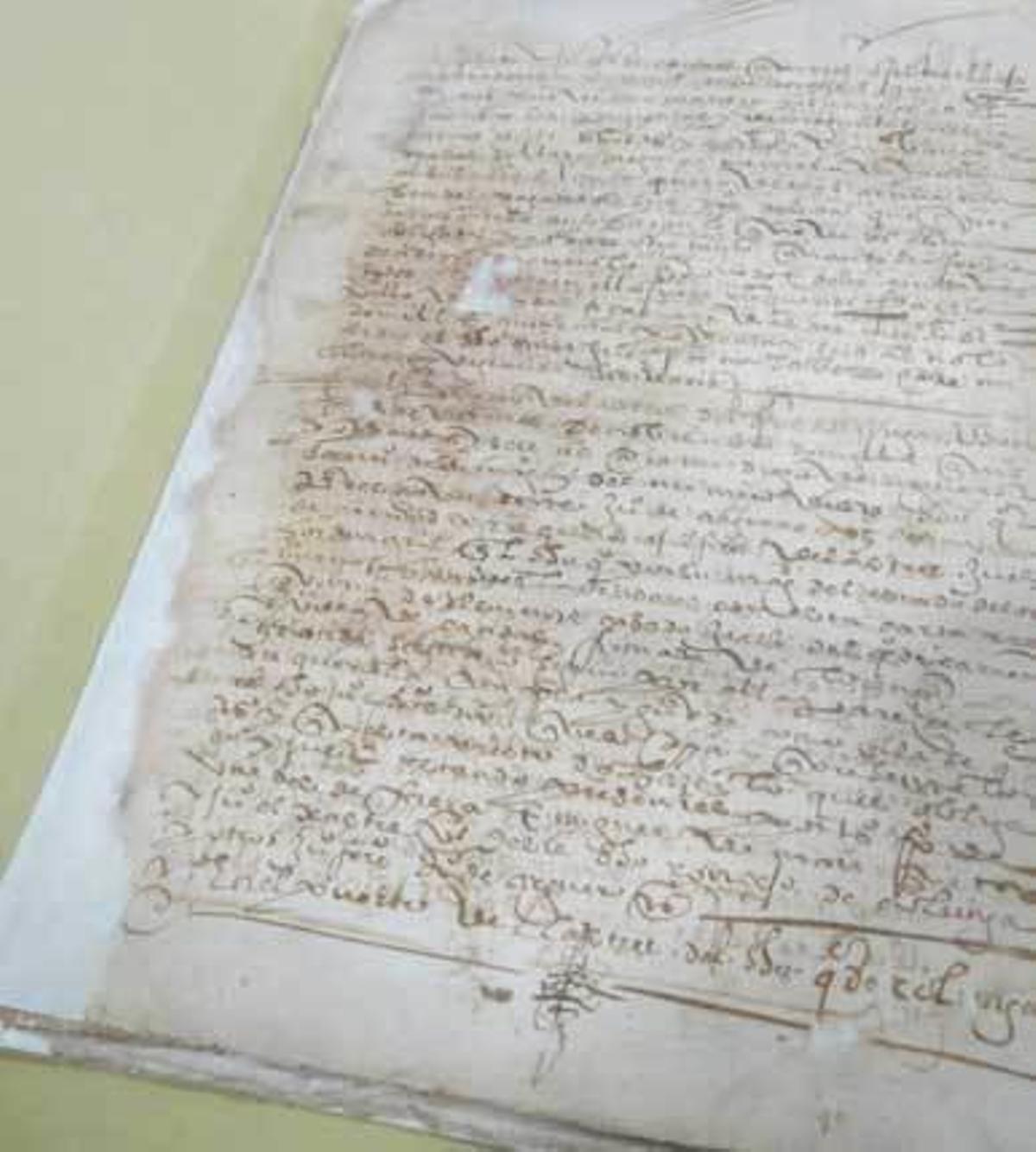 Uno de los papeles archivados.