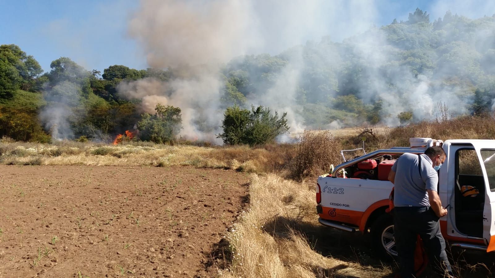 Incendio forestal en Valleseco (30/06/21)