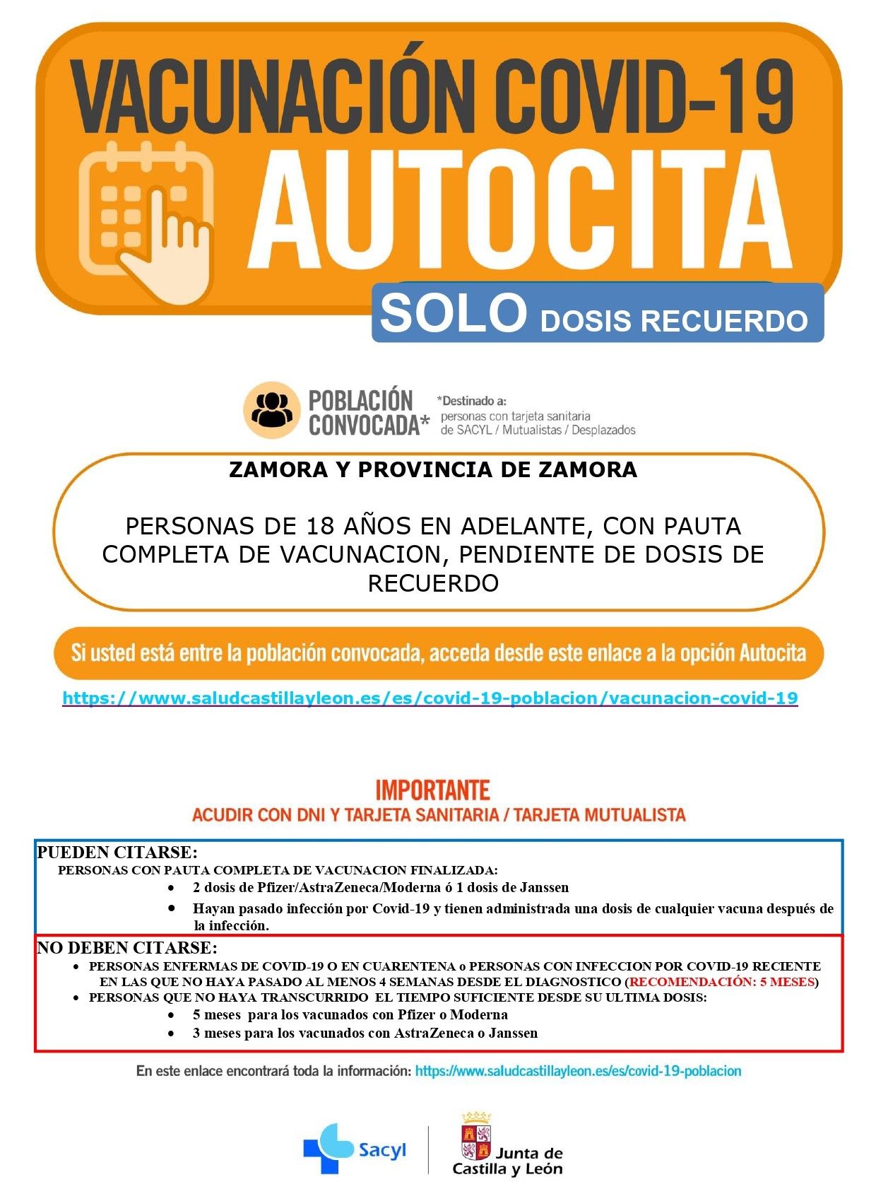 Cartel oficial de vacunación.