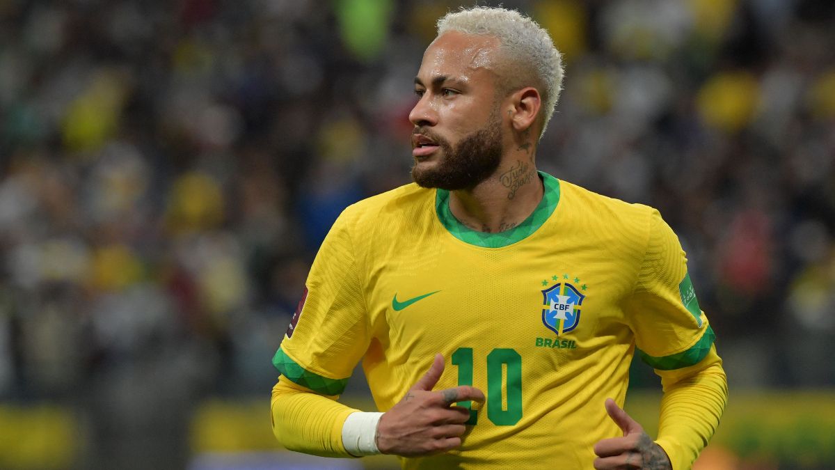 Neymar Jr en un partido con la selección de Brasil