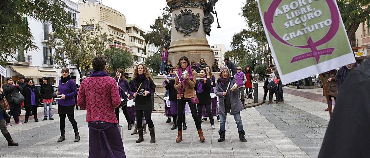 Concentración a favor del derecho a decidir celebrada en Ibiza.