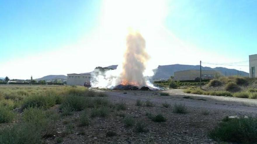 El fuego se cebó en la pila de restos de poda