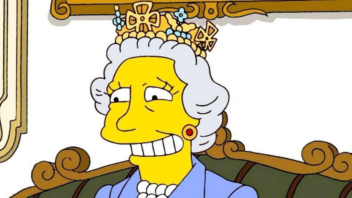 La reina en uno de los capítulos de 'Los Simpson'.