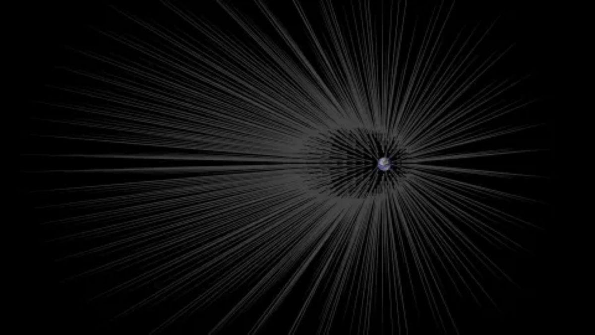 Recreación de la materia oscura "espumosa" alrededor de la Tierra.