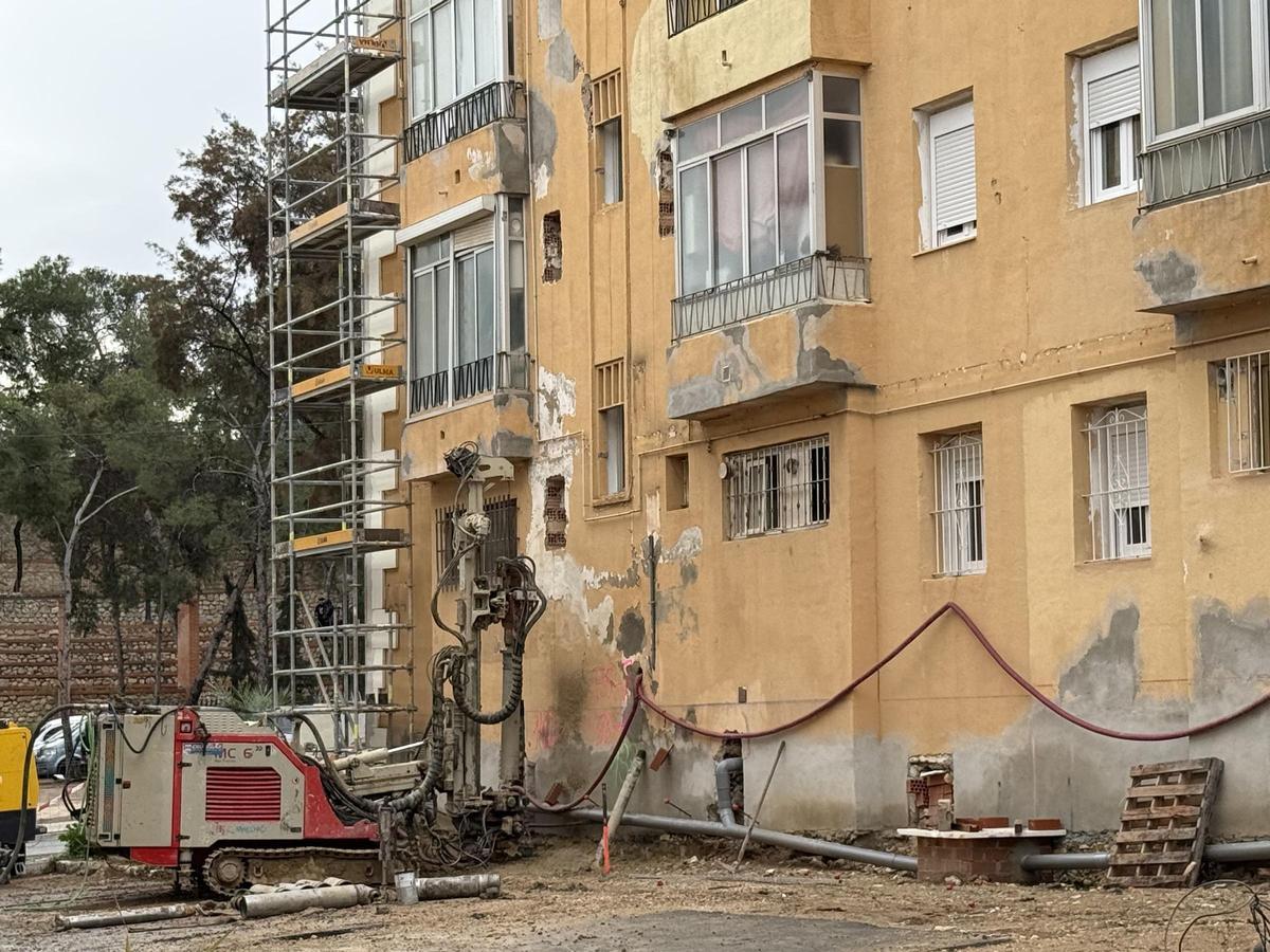 Maquinaria en el barrio Porfirio Pascual este mismo miércoles.