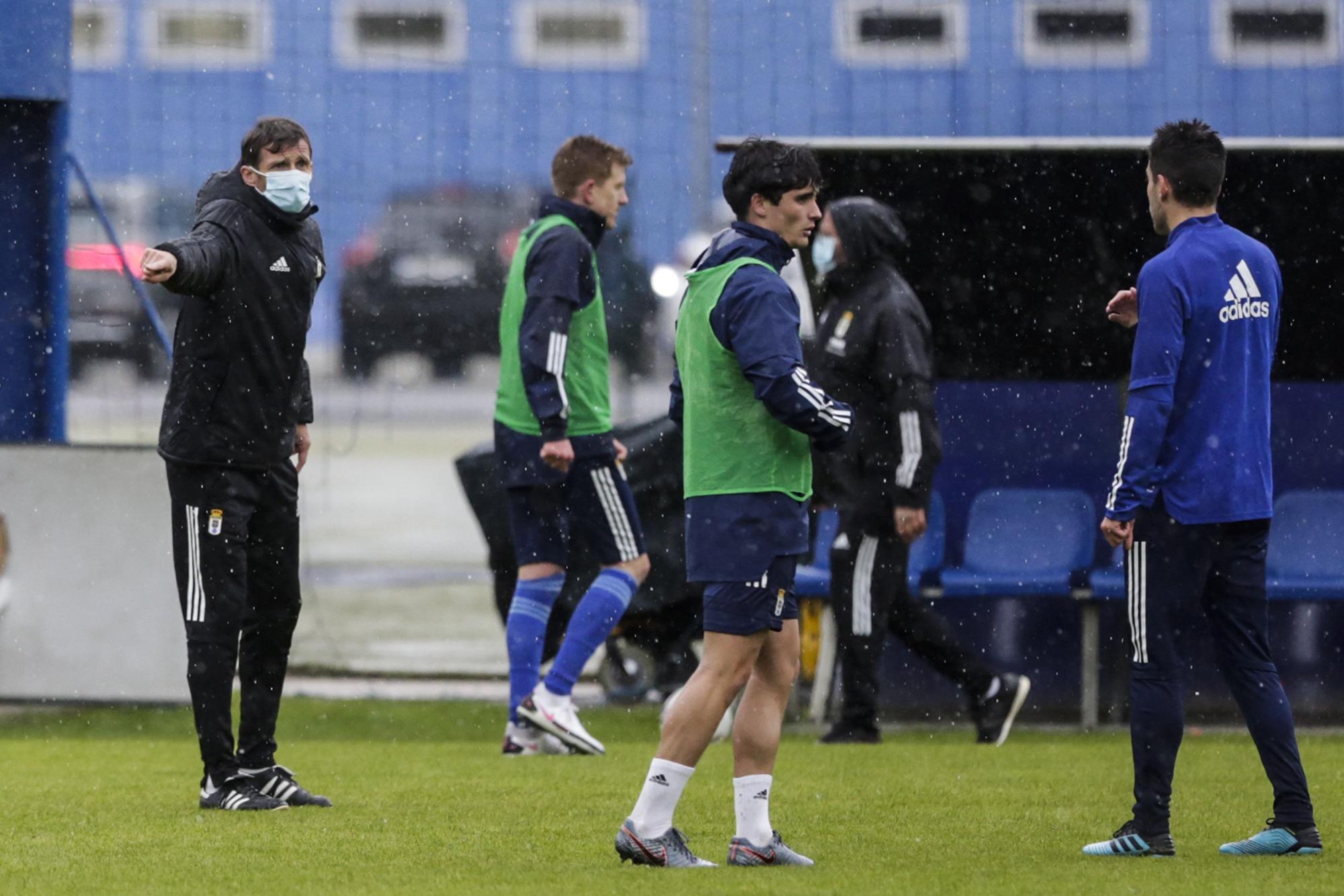 Entrenamiento del Oviedo tras empatar ante el Alcorcón